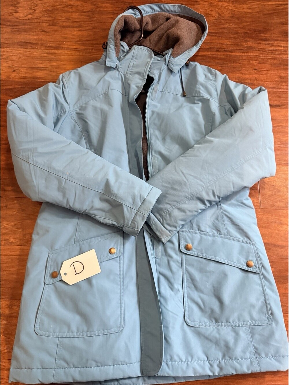 Lands End Womens Light Blue Parka Coat Jacket  Size Med Detachable Hood [COPY]